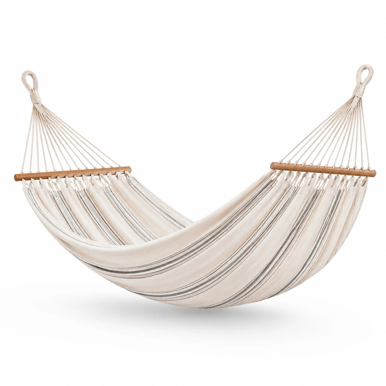 Amaca in cotone e poliestere a righe bianco e grigio 200x150 cm